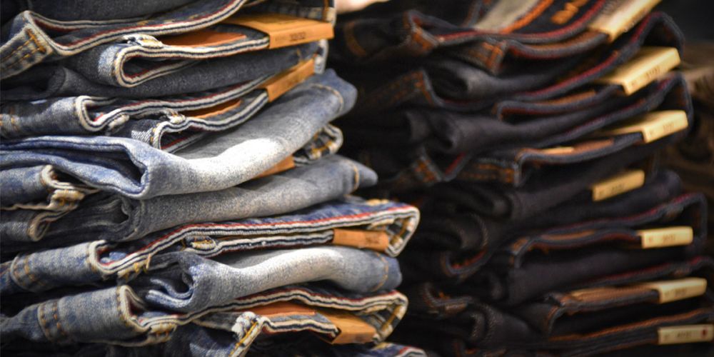 stacks of denim jeans